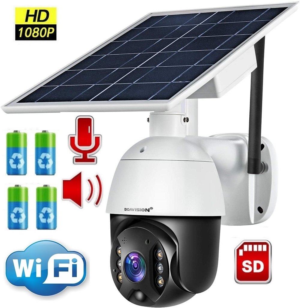 WiFi 1080P Solar PTZ IP Camera Security CCTV Waterproof Outdoor