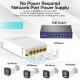 (image for) 5 Port Gigabit PoE Passthrough Switch Outdoor Ethernet Extender Up to 100m/330ft
