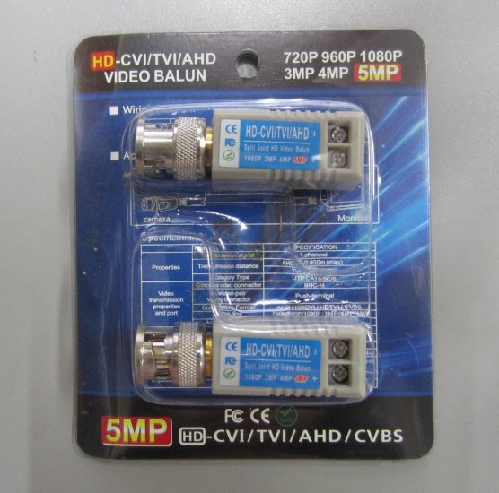 (image for) CCTV HD Video Baluns BNC Cat5/Cat6 - Click Image to Close