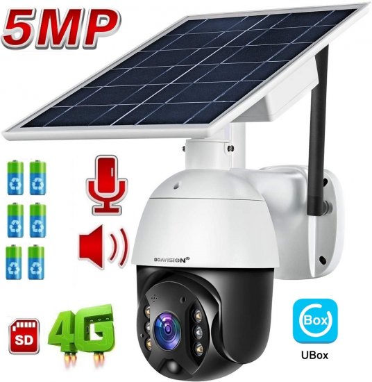 (image for) Cellular 4G LTE Wireless Outdoor PTZ Security Camera with Solar Battery Power - Click Image to Close