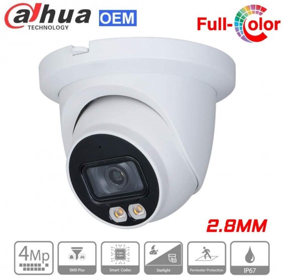 (image for) 4MP Full-color Warm LED Fixed focal Eyeball WizSense PoE IP Dome - Click Image to Close