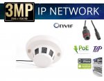 (image for) 3MP Indoor Security Smoke Detector Style IP Camera PoE