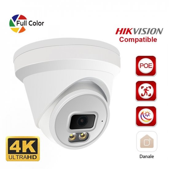 (image for) 8MP PoE IP Dome Camera 24/7 Full Color Night Vision 2.8mm lens - Click Image to Close