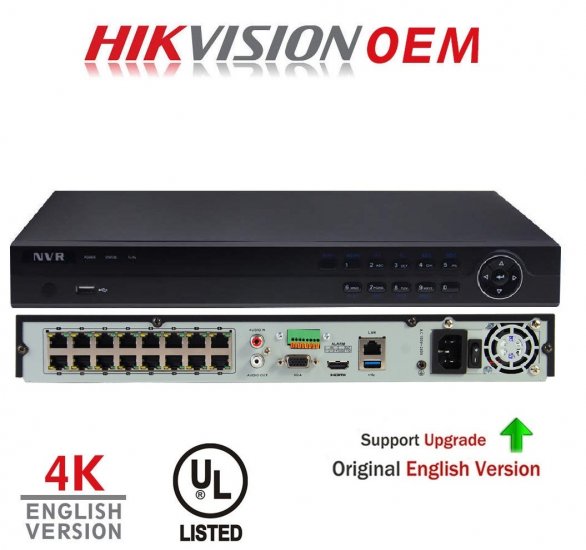 (image for) HikVision(OEM) DS-7616NI-K2/16P 16CH PLUG&PLAY PoE NVR - Click Image to Close