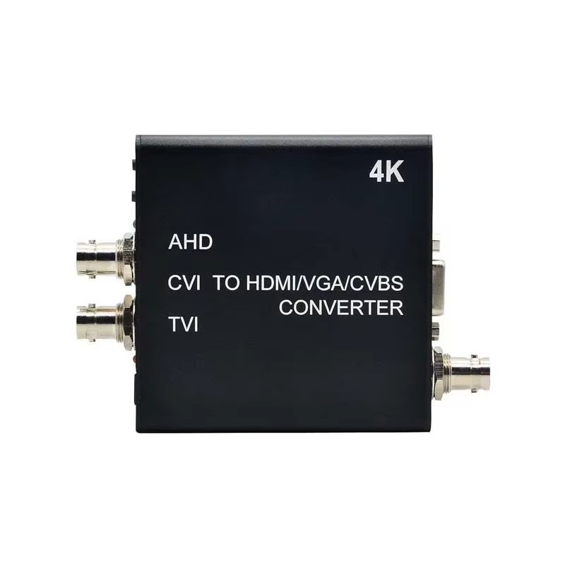 (image for) 4K TVI/AHD/CVI to HDMI/VGA/VCVBS Converter Support Camera up to 4K(8MP) Input, 1ch BNC Loop Out for Monitor or DVR