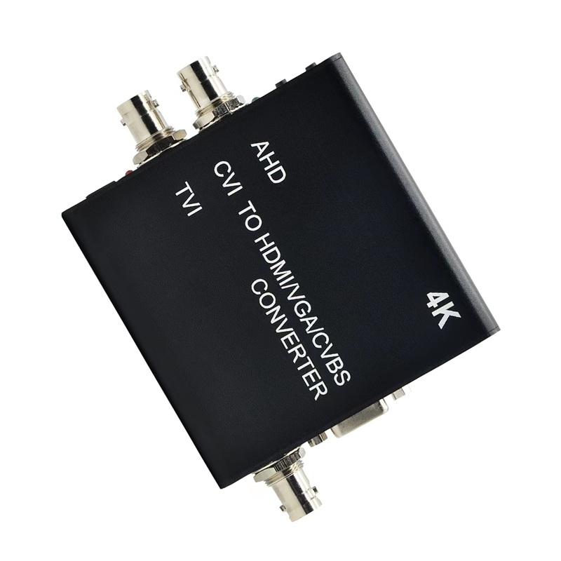 (image for) 4K TVI/AHD/CVI to HDMI/VGA/VCVBS Converter Support Camera up to 4K(8MP) Input, 1ch BNC Loop Out for Monitor or DVR