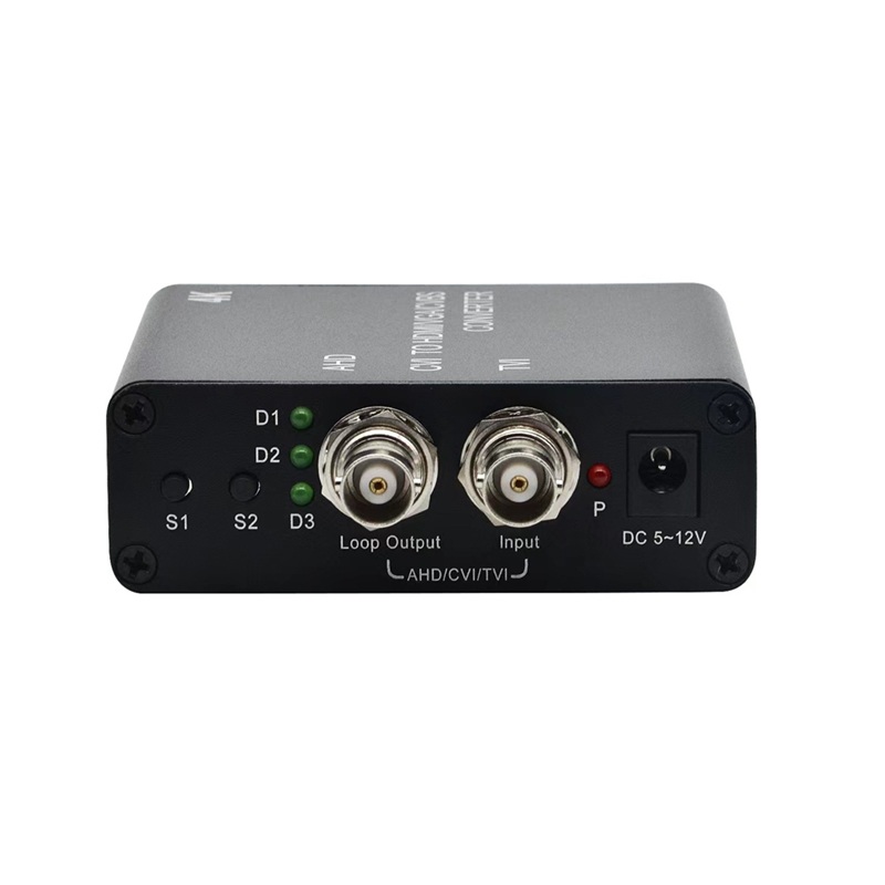 (image for) 4K TVI/AHD/CVI to HDMI/VGA/VCVBS Converter Support Camera up to 4K(8MP) Input, 1ch BNC Loop Out for Monitor or DVR