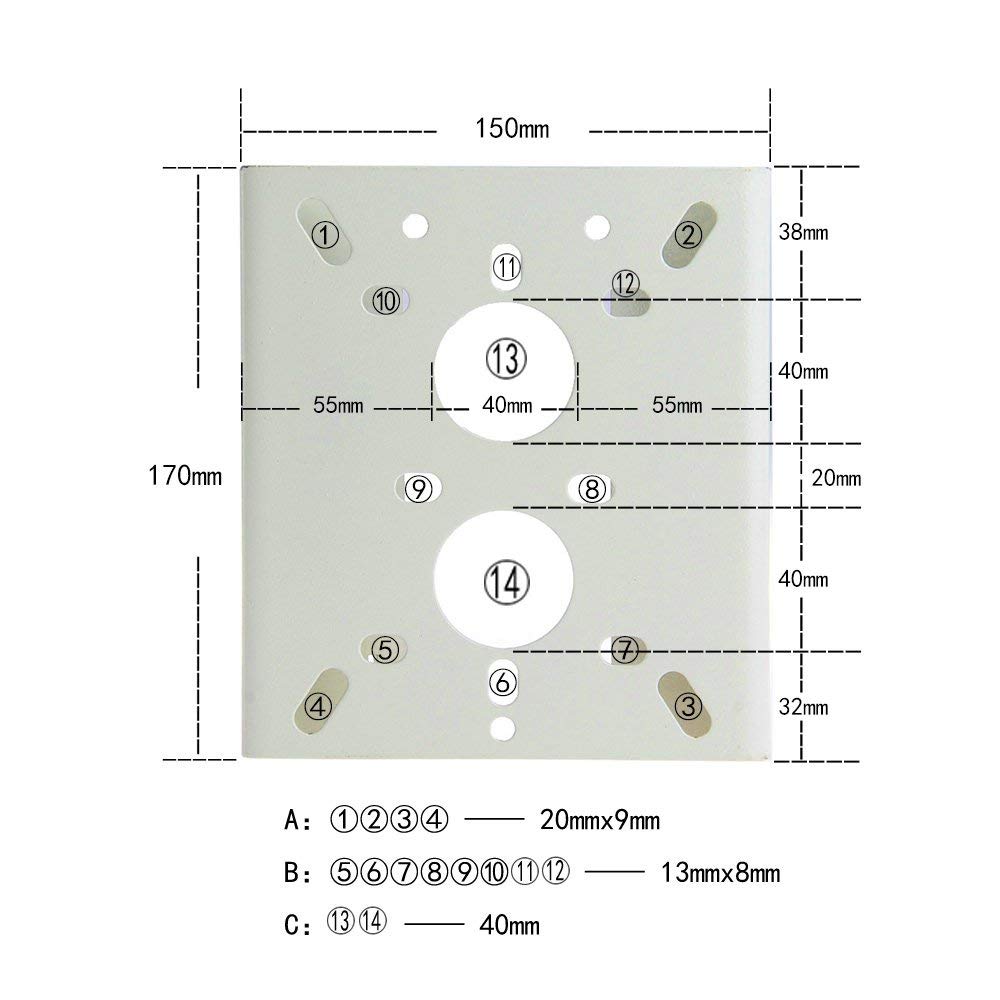 (image for) Universal Column Pole Mount Bracket 20CM Metal Mounting Bracket