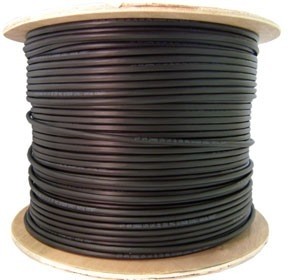(image for) Direct Burial/Outdoor Rated Shielded Cat6 Black Ethernet Cable, Solid, 23 AWG, POE Compliant, Spool, 1000 foot
