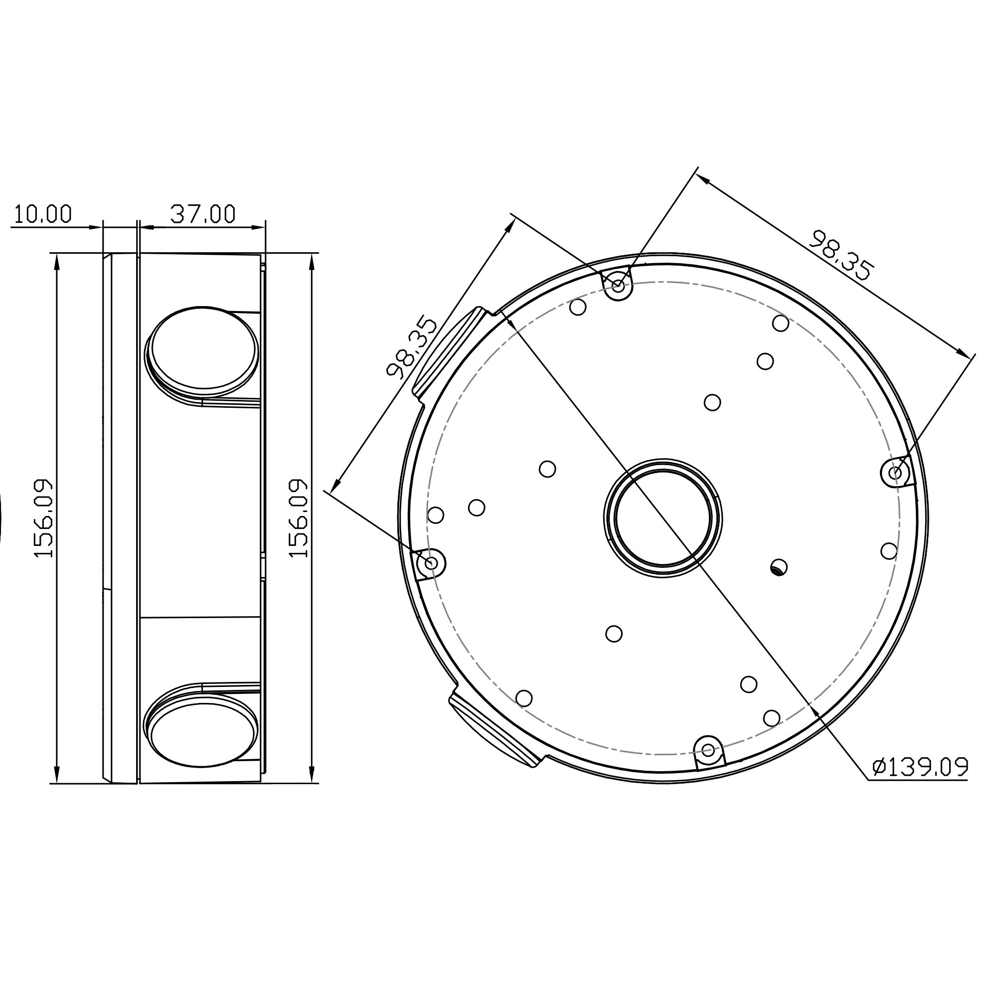 (image for) CCTV Camera Junction Box Aluminum Alloy Dome Bullet Camera Housing White 160mm Diameter Outdoor IP67 Surveillance Accessory