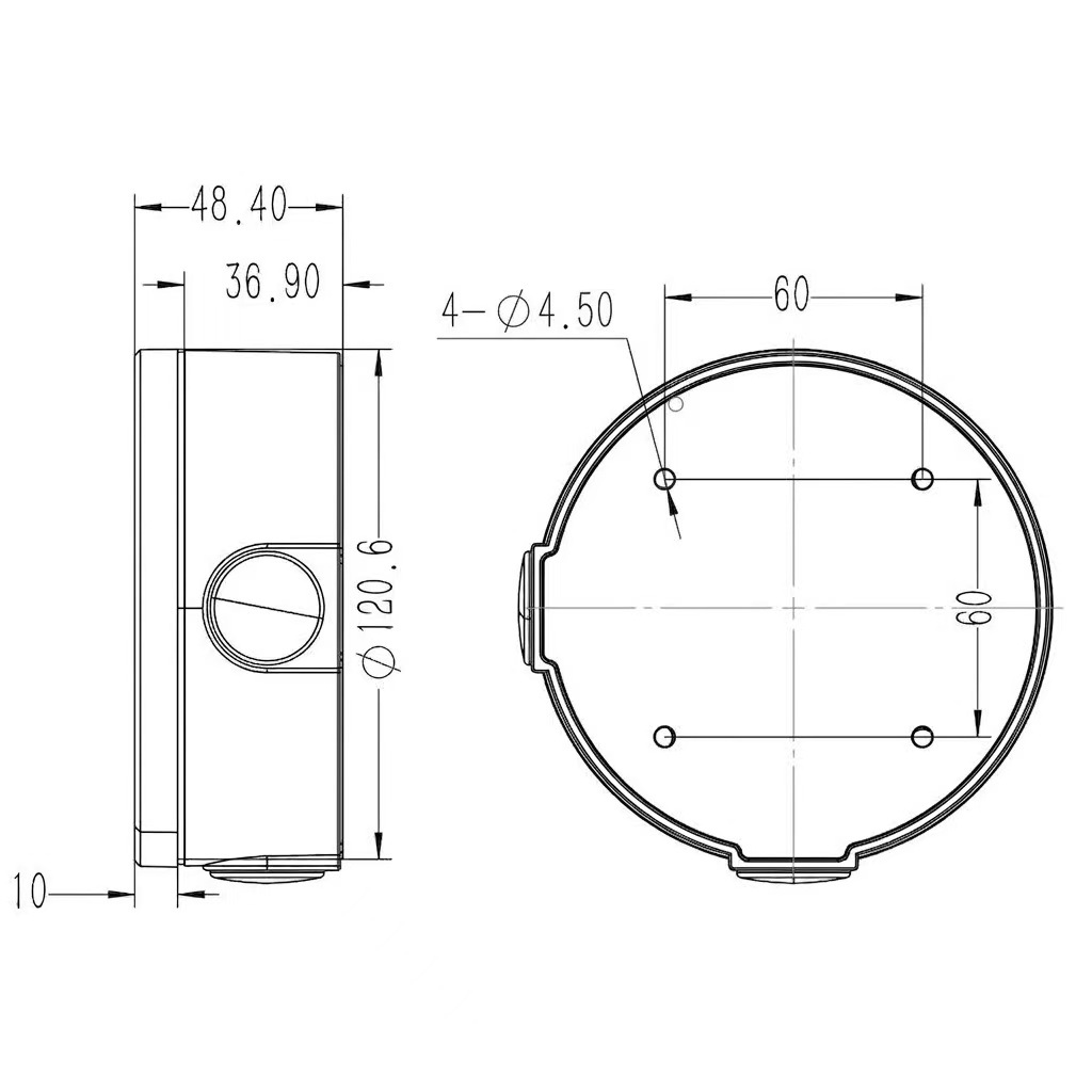 (image for) CCTV Camera Junction Box Aluminum Alloy Dome Bullet Camera Housing White 120mm Diameter Outdoor IP67 Surveillance Accessory