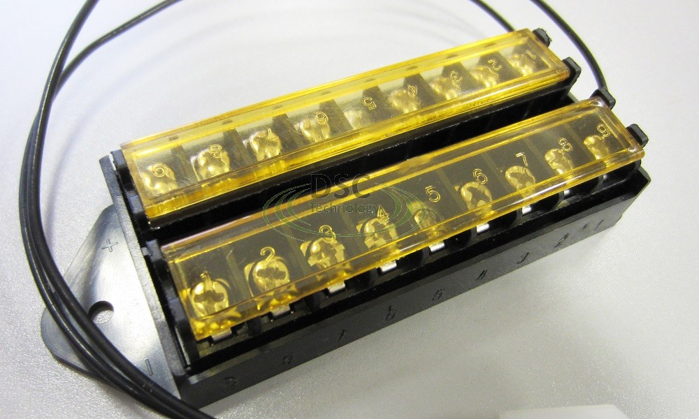 (image for) 8 Way Terminal Block Bus Bar, 18AWG Wire with Cover