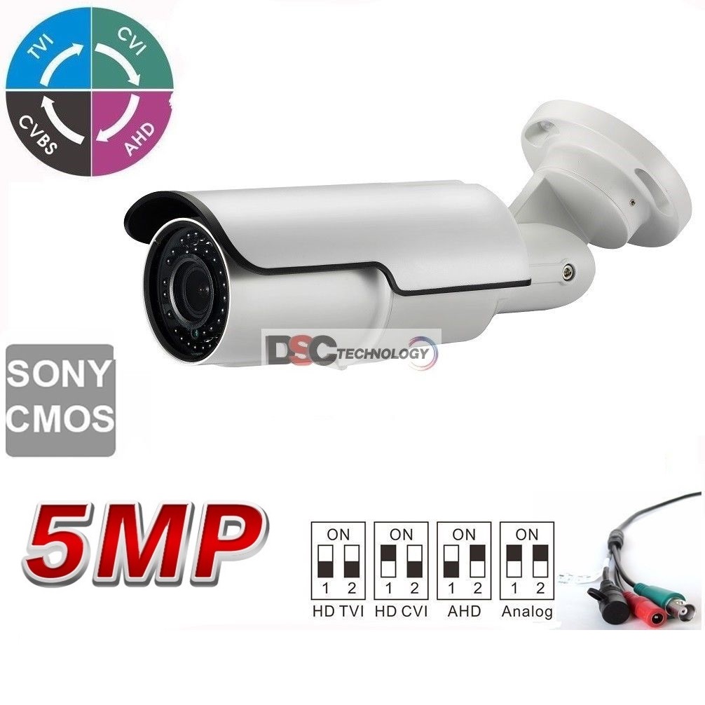 5MP 2.8-12mm motorized Lens IR-Bullet CVI/TVI/AHD Camera