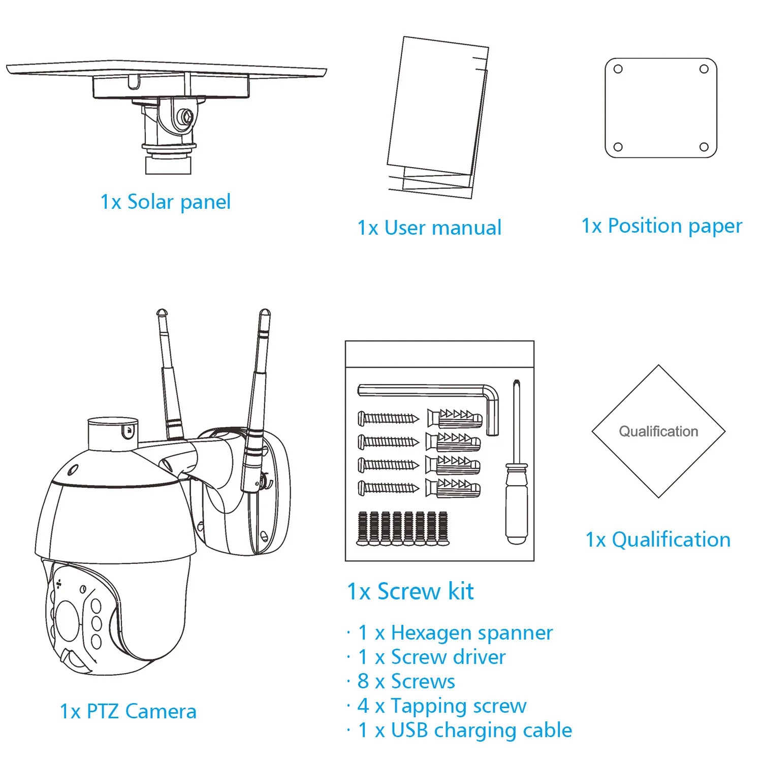 (image for) Cellular 4G 5MP LTE Wireless Outdoor PTZ Security Camera with Solar Battery Power
