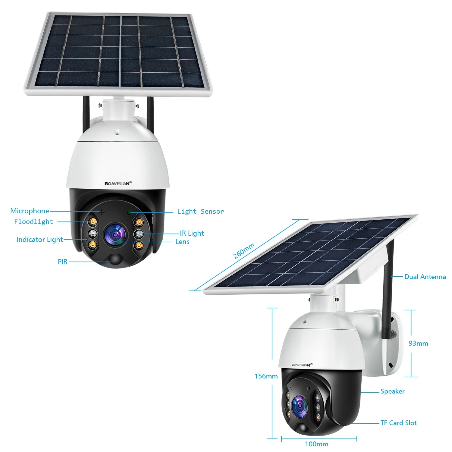 (image for) Cellular 4G 5MP LTE Wireless Outdoor PTZ Security Camera with Solar Battery Power