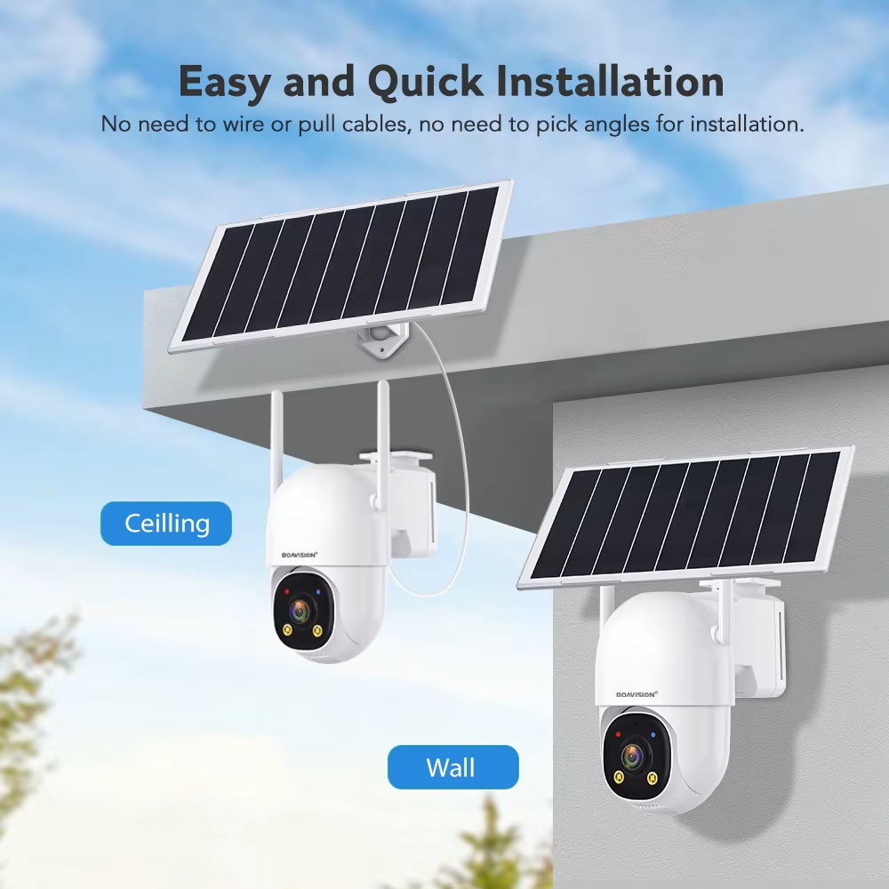 (image for) 2K AOV Solar Camera Outdoor Wireless WiFi, 2.4GHz&5Ghz WiFi Security Camera,Color Night Vision, Smart 24/7 Recording, Auto-Tracking, IP66