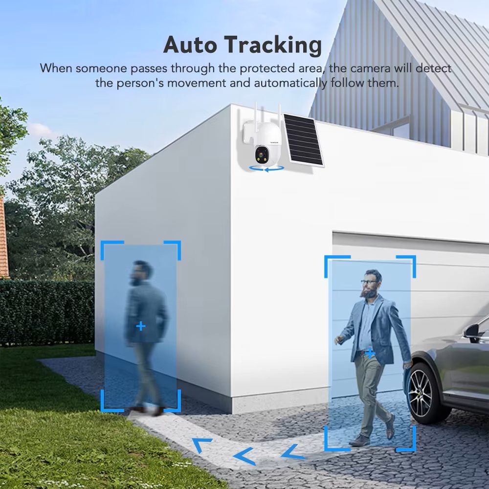 (image for) 2K AOV Solar Camera Outdoor Wireless WiFi, 2.4GHz&5Ghz WiFi Security Camera,Color Night Vision, Smart 24/7 Recording, Auto-Tracking, IP66