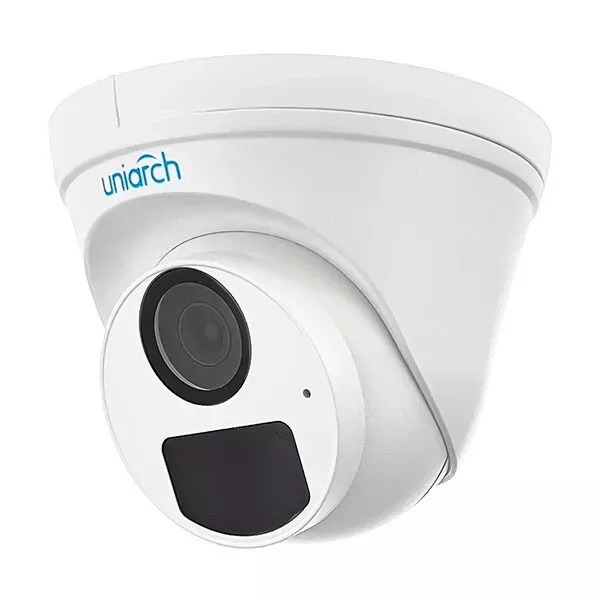 (image for) Uniarch by Uniview 1440p 4MP NDAA-Compliant Weatherproof Turret IP Security Camera with a 2.8mm Fixed Lens and a Built-In Microphone (IPC-T124-APF28)