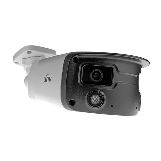 (image for) UNV 8MP 4K UltraHD Wide Angle Weatherproof 24/7 ColorHunter Bullet IP Security Camera with 2 x 4.0mm Fixed Lenses and 2-Way Audio (IPC2K28SE-ADF40KMC-WL-I0)