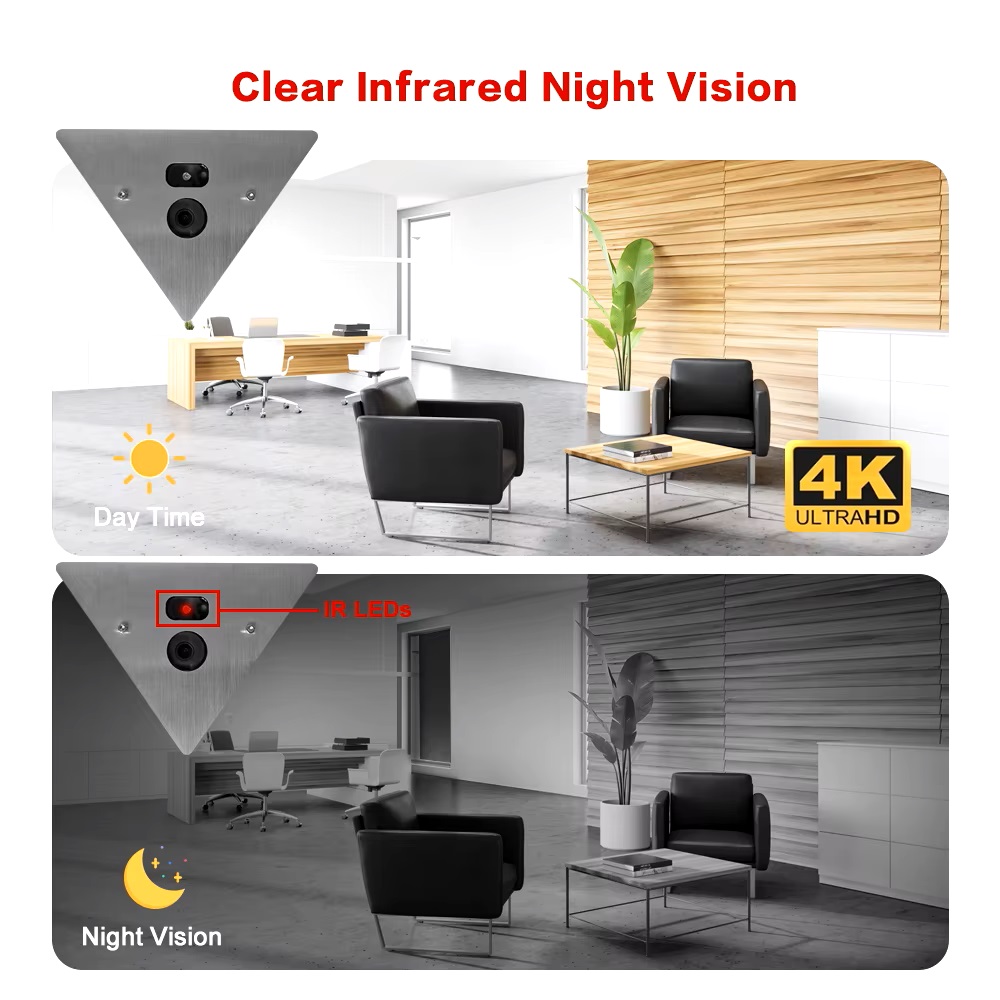 (image for) 4K 8MP HD IR Corner Mount Elevator Onvif IP Camera With Built-in Audio POE/12VDC