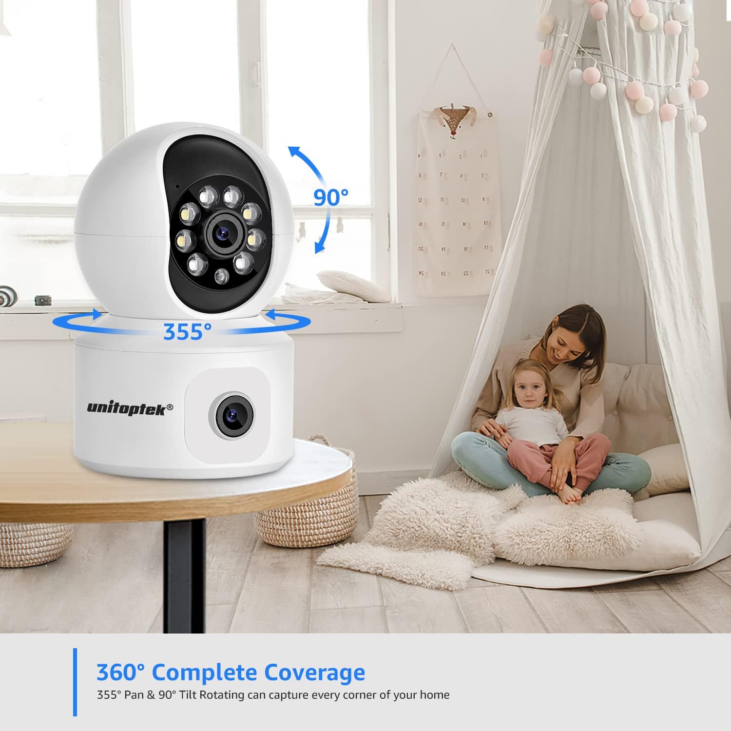 (image for) 4MP Dual Lens WiFi IP Camera Wired indoor CCTV PTZ Home Security Smart Camera