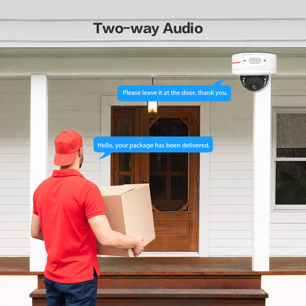 (image for) Ultra HD 8MP 4K Security Camera Two Way Audio TF Card Slot Humanoid Detection H.265 POE Surveillance Camera