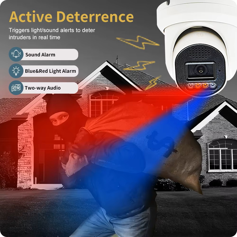 (image for) HD 5MP POE IP Security Camera Outdoor Audio TF Card Slot Onvif 2.8mm lens Color Night Vision Surveillance Camera