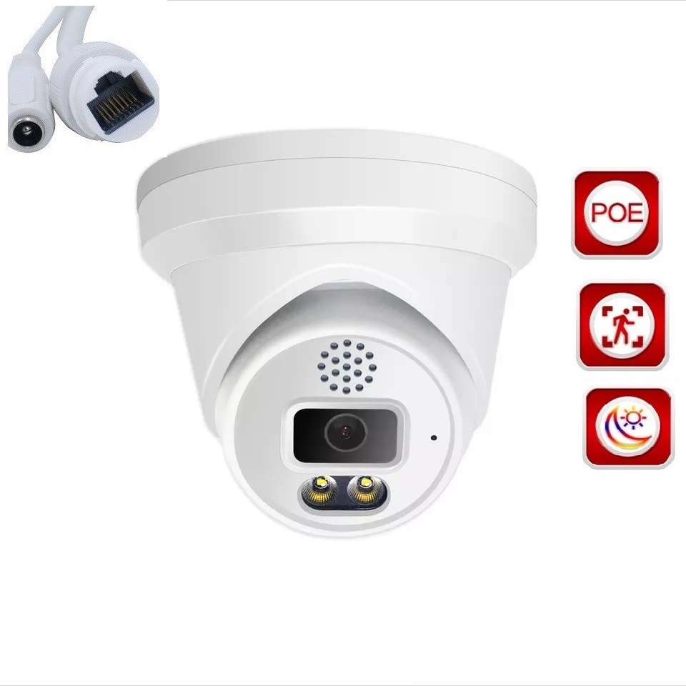 5MP PoE IP Dome Camera 24/7 Full Color Night Vision 2.8mm lens