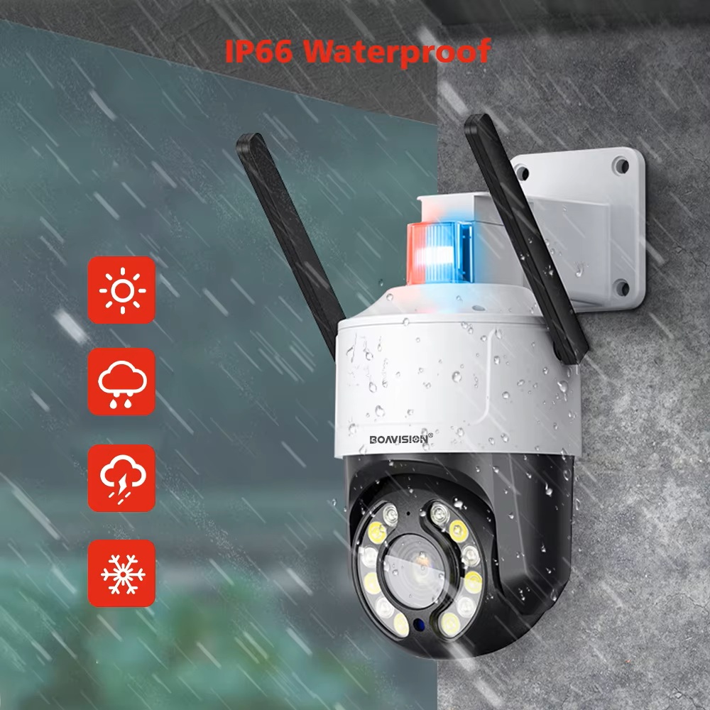 (image for) 5MP 20X Zoom Wifi/PoE IP PTZ Camera Sound and Light Alarm Camera CamHipro