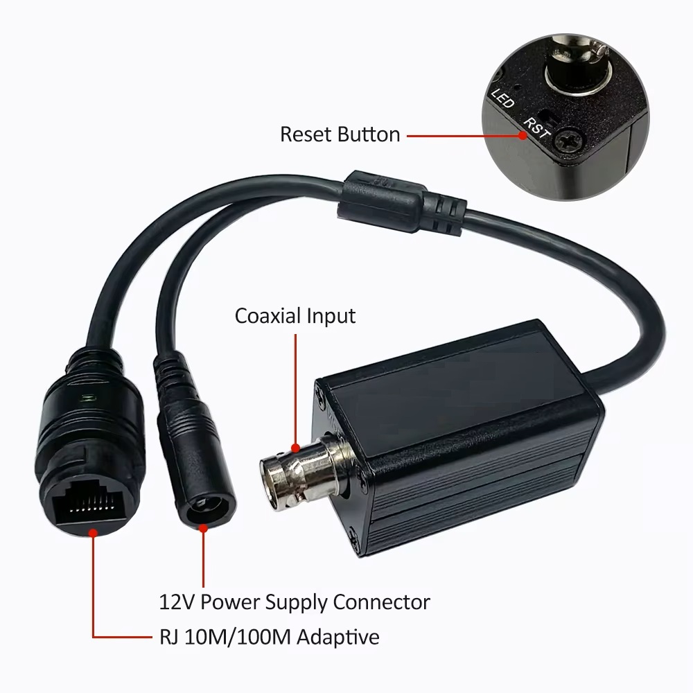 (image for) AHD/TVI/CVI /CVBS Signal Source Analog to IP Camera Converter 2MP 1080P Full HD, ONVIF Protocol, RJ45 Output For NVR Systems