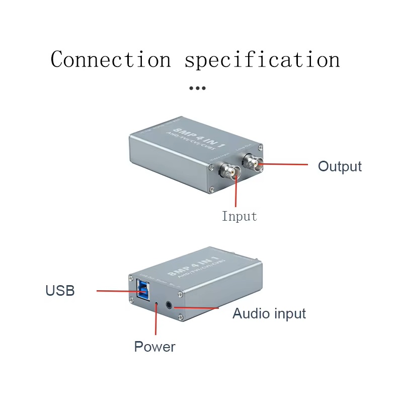 (image for) 4K 4-in-1 BNC To USB Capture Card AHD TVI CVI CVBS To USB Capture for Video Recorder