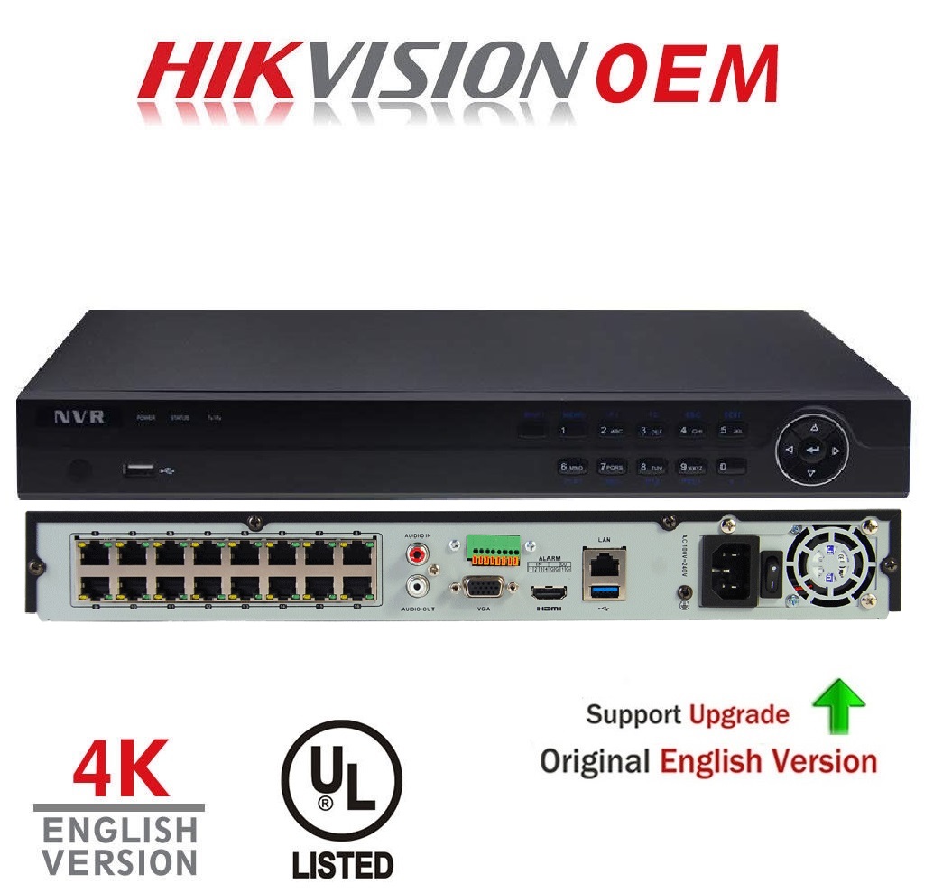 HikVision(OEM) DS-7616NI-K2/16P 16CH PLUG&PLAY PoE NVR