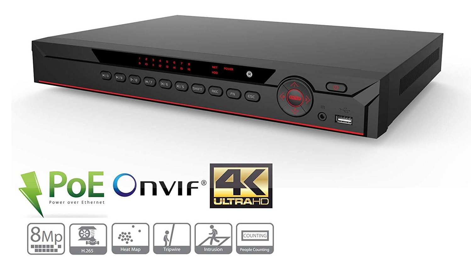 Dahua 4K 16 Channel PoE Network Video Recorder, NVR4216-16P-4KS2