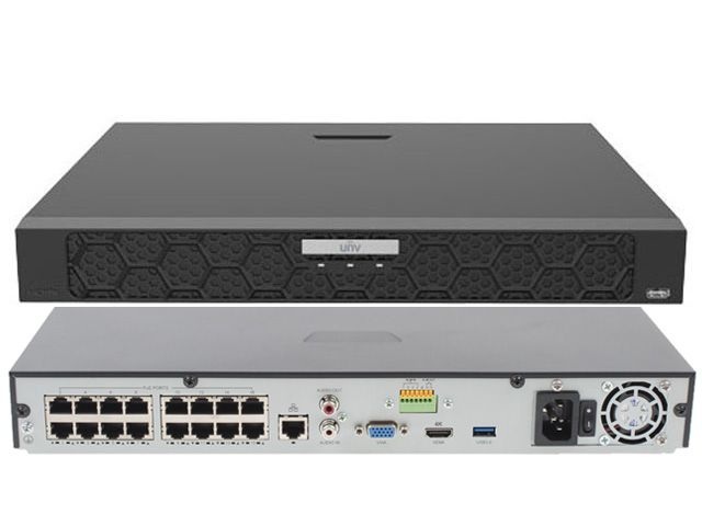 (image for) UNV 16-Channel 16MP UltraHD NDAA Compliant PoE NVR with 2 SATA HDD Bays (NVR502-16B-P16)