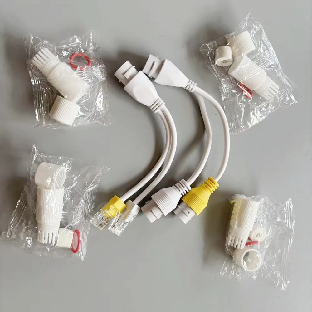 (image for) Ethernet Splitter Waterproof POE Combiner Splitter Adapter Run 2 IP Camera on 1 Network RJ45 Splitter Cable Cable