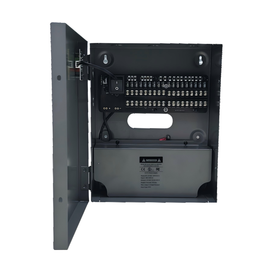 (image for) 18 Channel DC Power Supply Box for Security Cameras 12VDC, 10Amp UL Listed