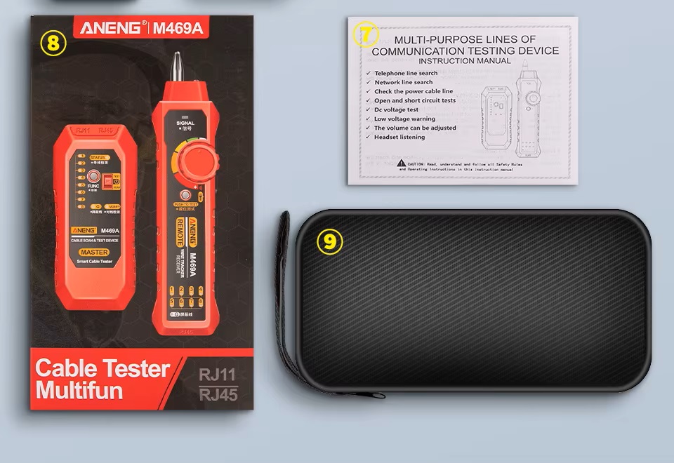 (image for) Cable Tracer Ethernet Network Cable Tester RJ45 RJ11 - Wire Toner Tracker