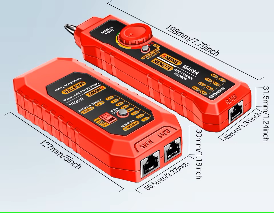 (image for) Cable Tracer Ethernet Network Cable Tester RJ45 RJ11 - Wire Toner Tracker