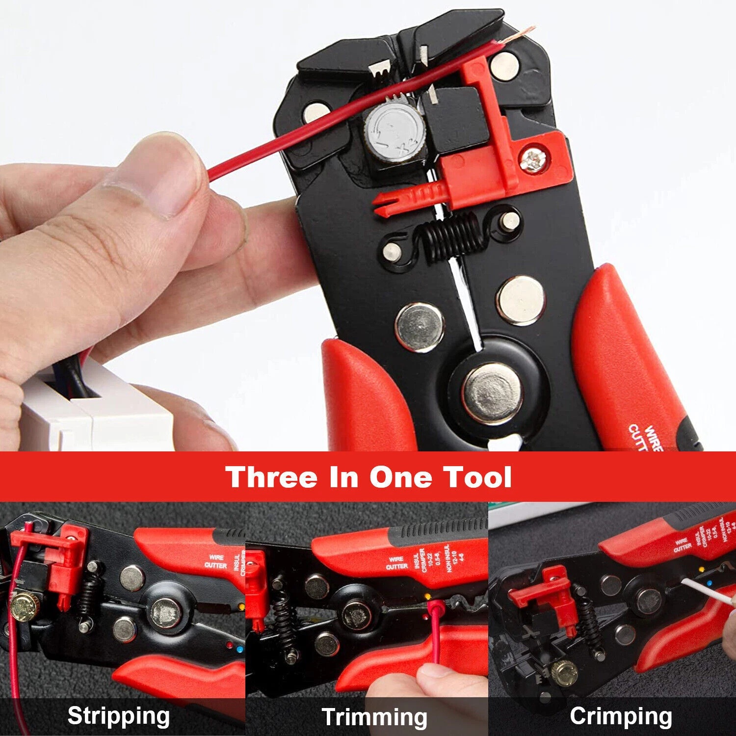 (image for) Wire Striper Cutter Stripper Crimper Pliers Adjustable Automatic Terminal Tool