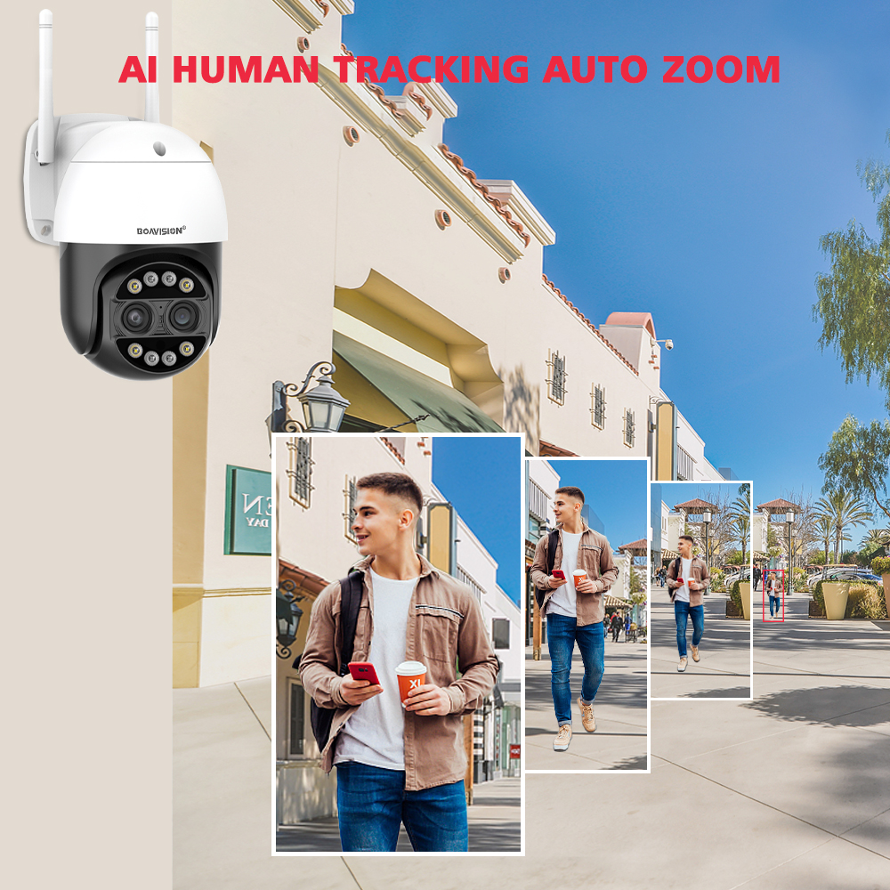 (image for) 8MP 4K Wifi Security Camera Dual Lens 1-8X Zoom Outdoor PTZ IP Night Vision Camera - Click Image to Close