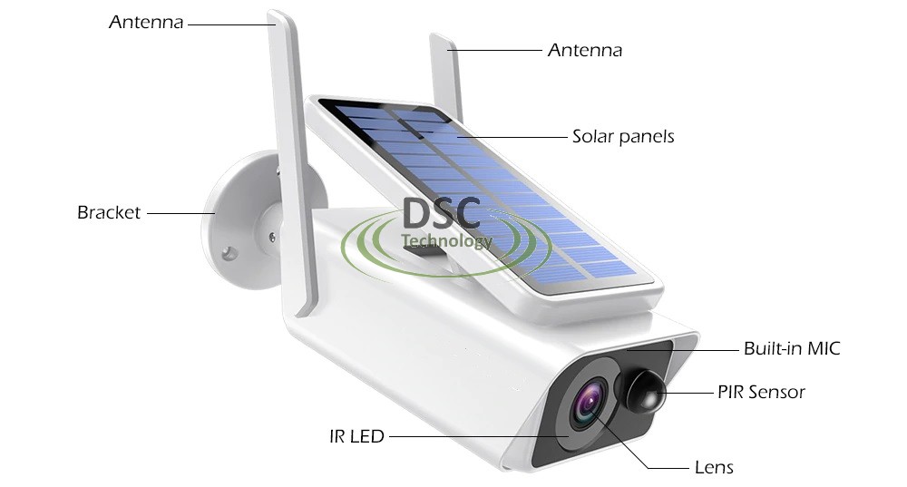 1080P Wireless Security IP Solar Energy Camera Outdoor WIFI D/N