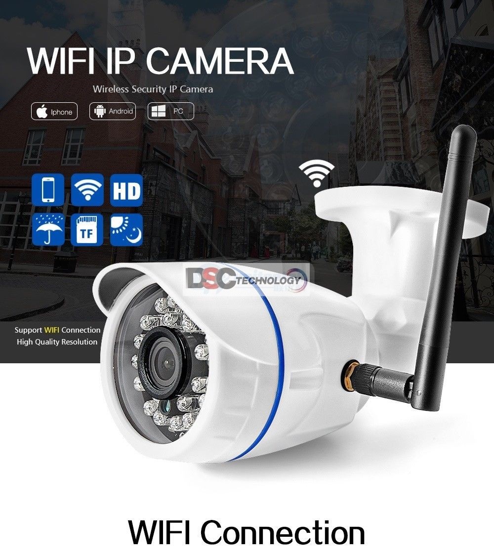 720P Onvif wireless IP Bullet Camera in/outdoor 12VDC