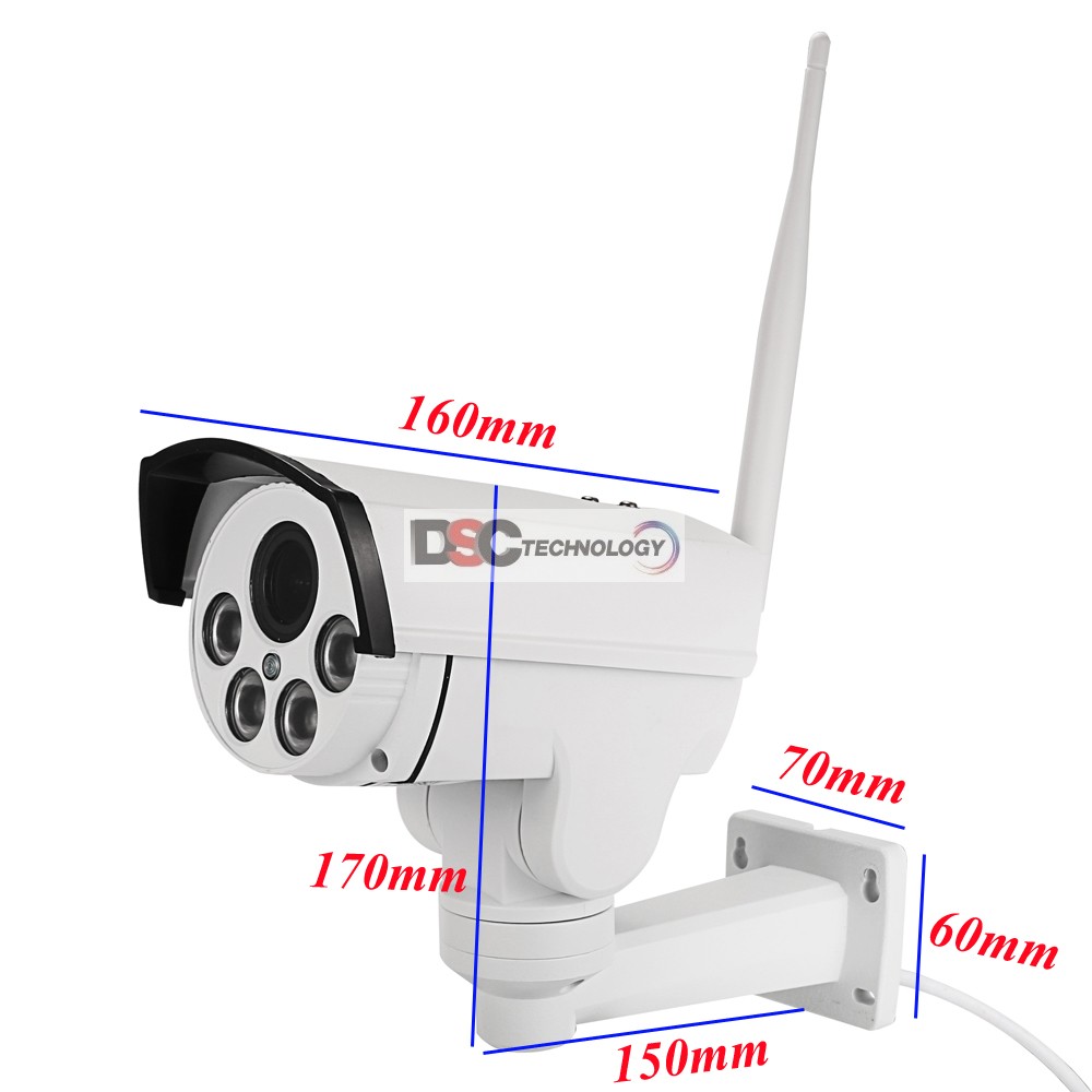 WiFi 1080P Outdoor Bullet PTZ IP Camera,Card Slot 2.0MP 5X Zoom - Click Image to Close
