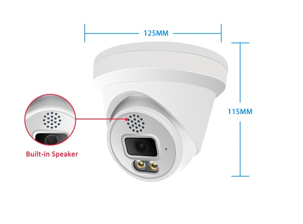 (image for) 5MP PoE IP Dome Camera 24/7 Full Color Night Vision 2.8mm lens - Click Image to Close
