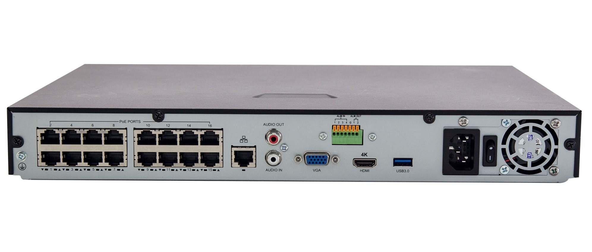 UNV 16-Channel NDAA Compliant 4K PoE NVR with 2 SATA HDD Bays