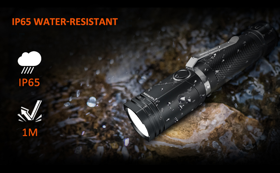 (image for) NICRON Flashlights,Rechargeable Magnetic Flashlight Super Bright 1000 lumens 6 Modes led Flashlight for Camping,Garage Work, 90°Twist EDC Pocket Tactical Flashlight IP65 Waterproof N9